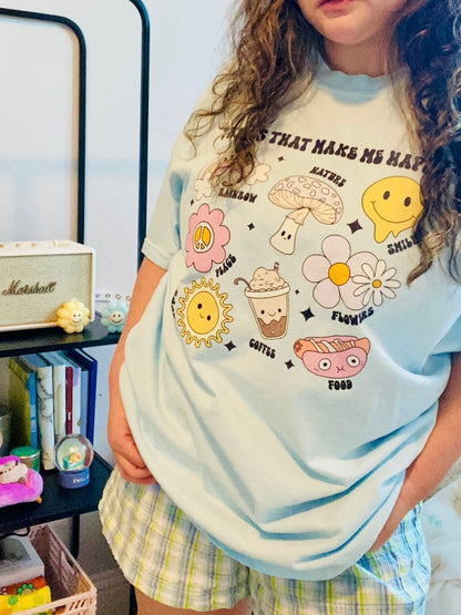 THINGS THAT MAKE ME HAPPY | RETRO GRAPHIC T-SHIRT