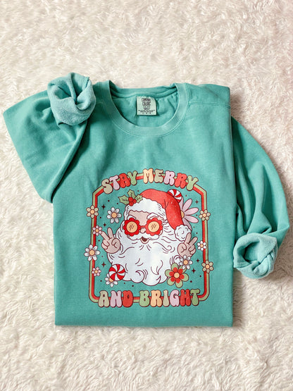 MERRY AND BRIGHT | UNISEX CREW NECK CHRISTMAS SWEATSHIRT