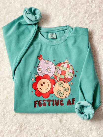 FESTIVE AF | UNISEX CREW NECK CHRISTMAS SWEATSHIRT