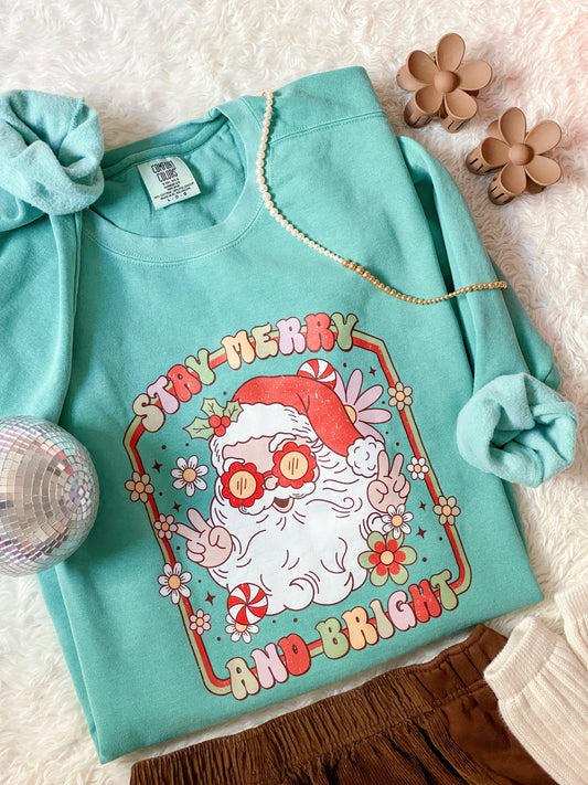 MERRY AND BRIGHT | UNISEX CREW NECK CHRISTMAS SWEATSHIRT