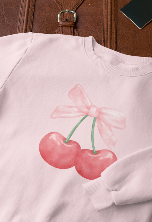 PINK COQUETTE CHERRIES | OVERSIZED SWEATSHIRT