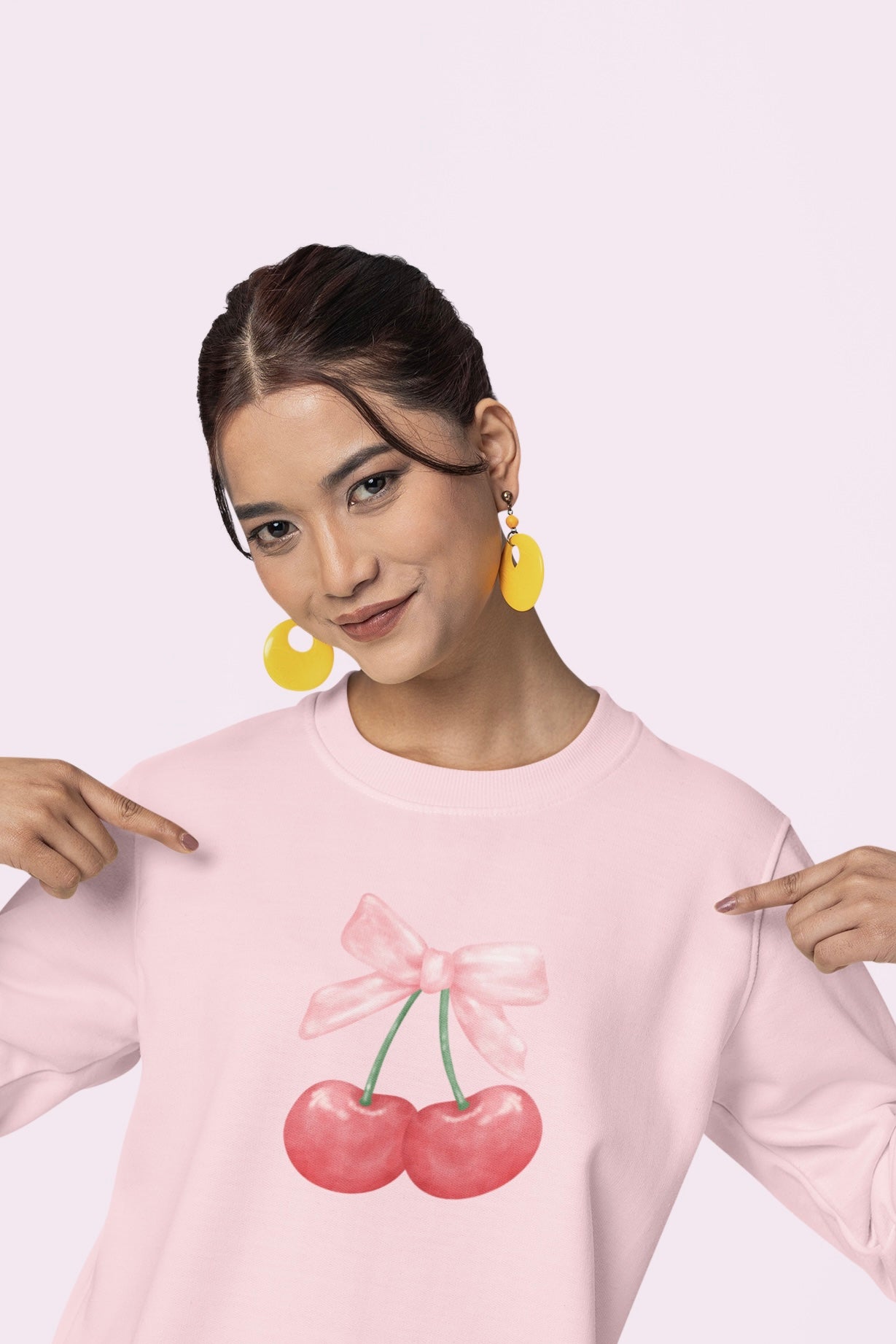 PINK COQUETTE CHERRIES | OVERSIZED SWEATSHIRT