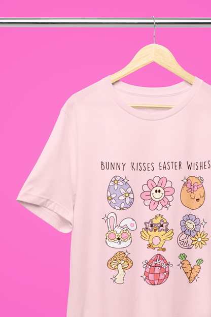 BUNNY KISSES EASTER WISHES | GROOVY EASTER T-SHIRT