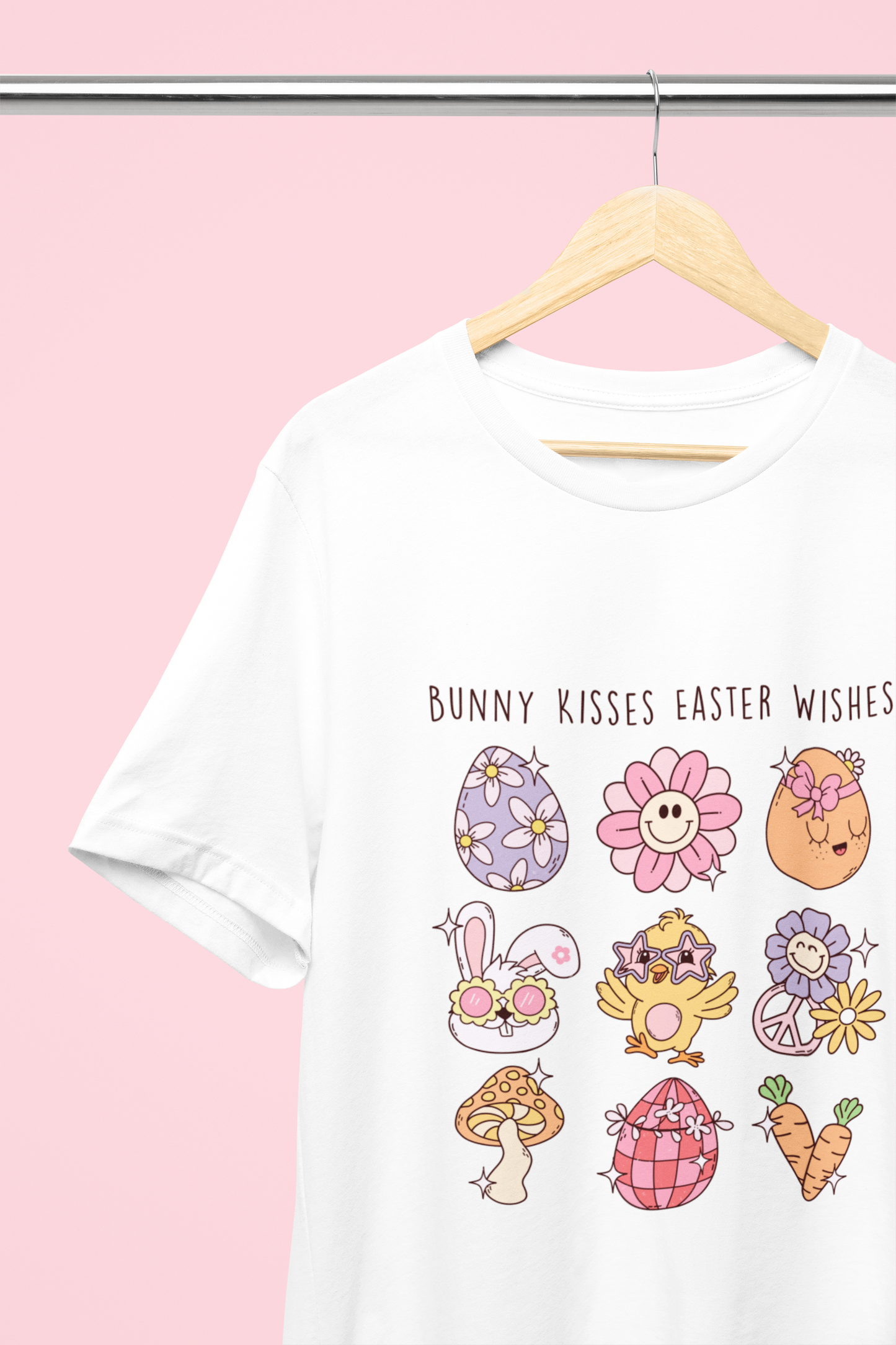 BUNNY KISSES EASTER WISHES | GROOVY EASTER T-SHIRT