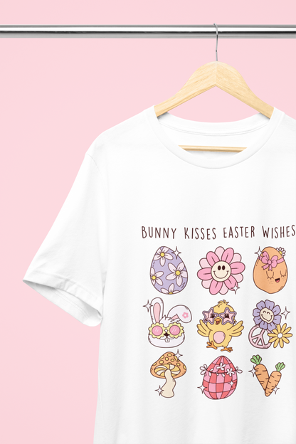 BUNNY KISSES EASTER WISHES | GROOVY EASTER T-SHIRT