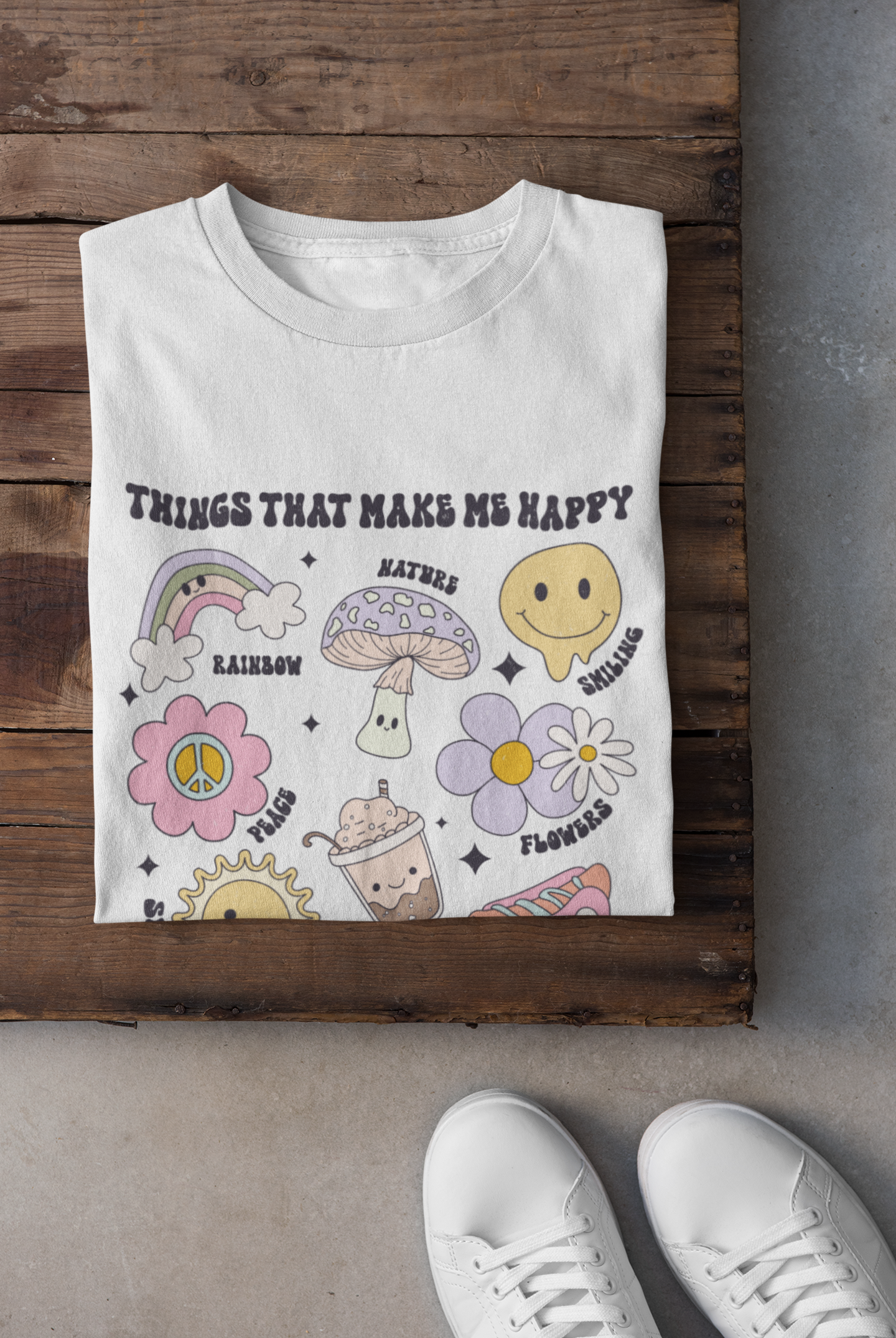 THINGS THAT MAKE ME HAPPY | RETRO GRAPHIC T-SHIRT