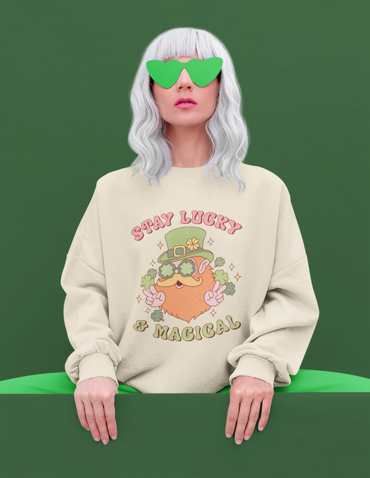 STAY LUCKY AND MAGICAL | ST PATRICK'S DAY RETRO SWEATSHIRT