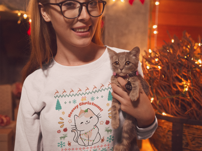 MEOWY CHRISTMAS | UNISEX CREW NECK CHRISTMAS SWEATSHIRT