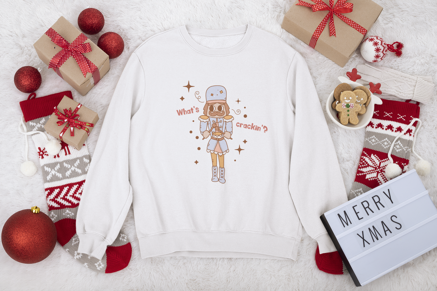 WHAT'S CRACKIN'? | UNISEX CREW NECK CHRISTMAS SWEATSHIRT